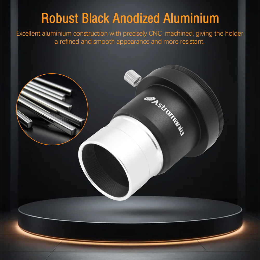 Astromania 1.25 Inch Universal T-Adapter Telescope Eyepiece Extension Tube Adapter with Filter Thread, Metal Telescope Accessories for Prime Focus Astrophotography with SLR or DSLR Canon Nikon Cameras