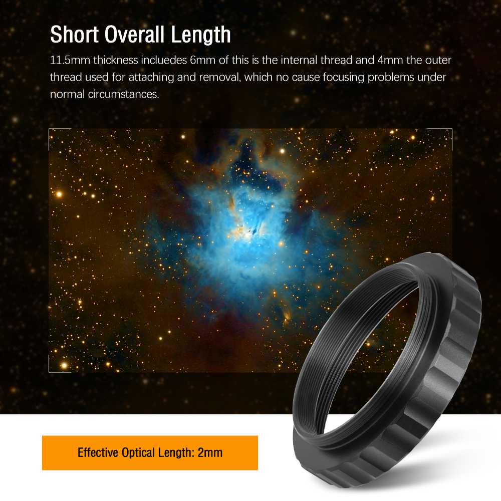 Astromania M48X0.75 (2" Filter) Female to M42X0.75 T/T2 Male Thread Telescope Adapter