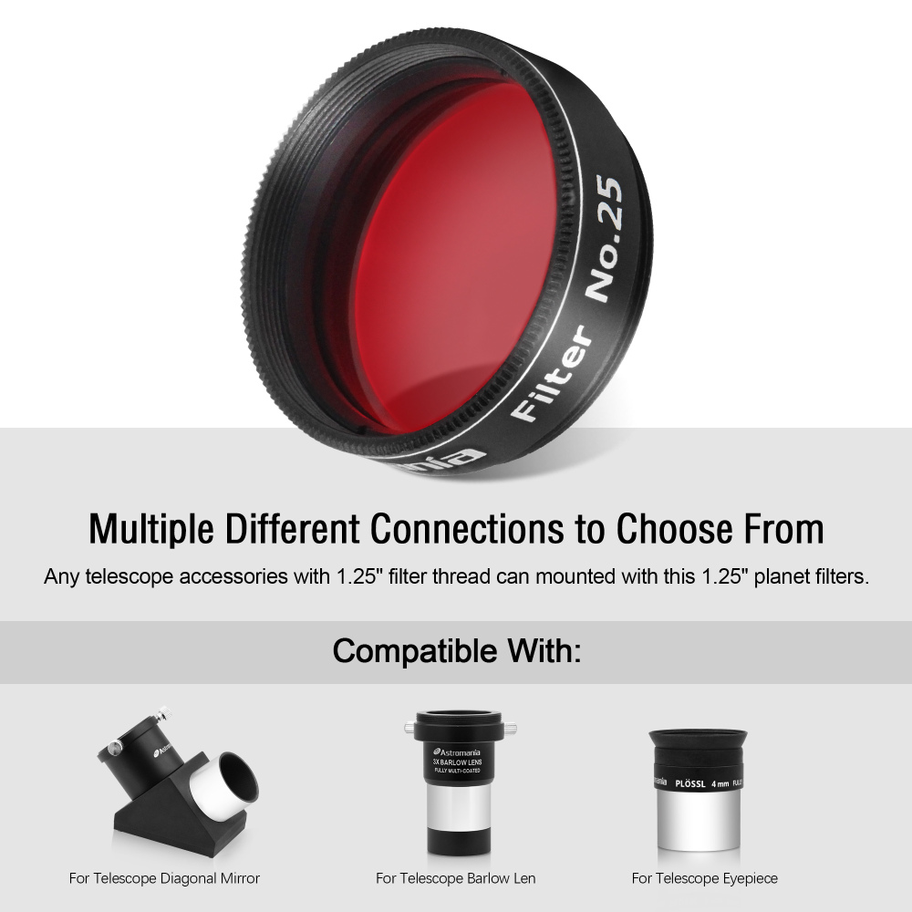 Astromania 1.25" Color / Planetary Filter - #25 Red