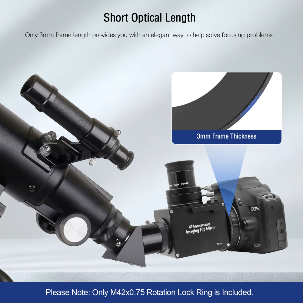 Astromania M42x0.75 Female Rotation Lock Ring Telescope Adapter, Metal Aluminum Telescope Accessories to Mount to Adapter with M42 T/T2 Male Thread for Astronomical Telescope