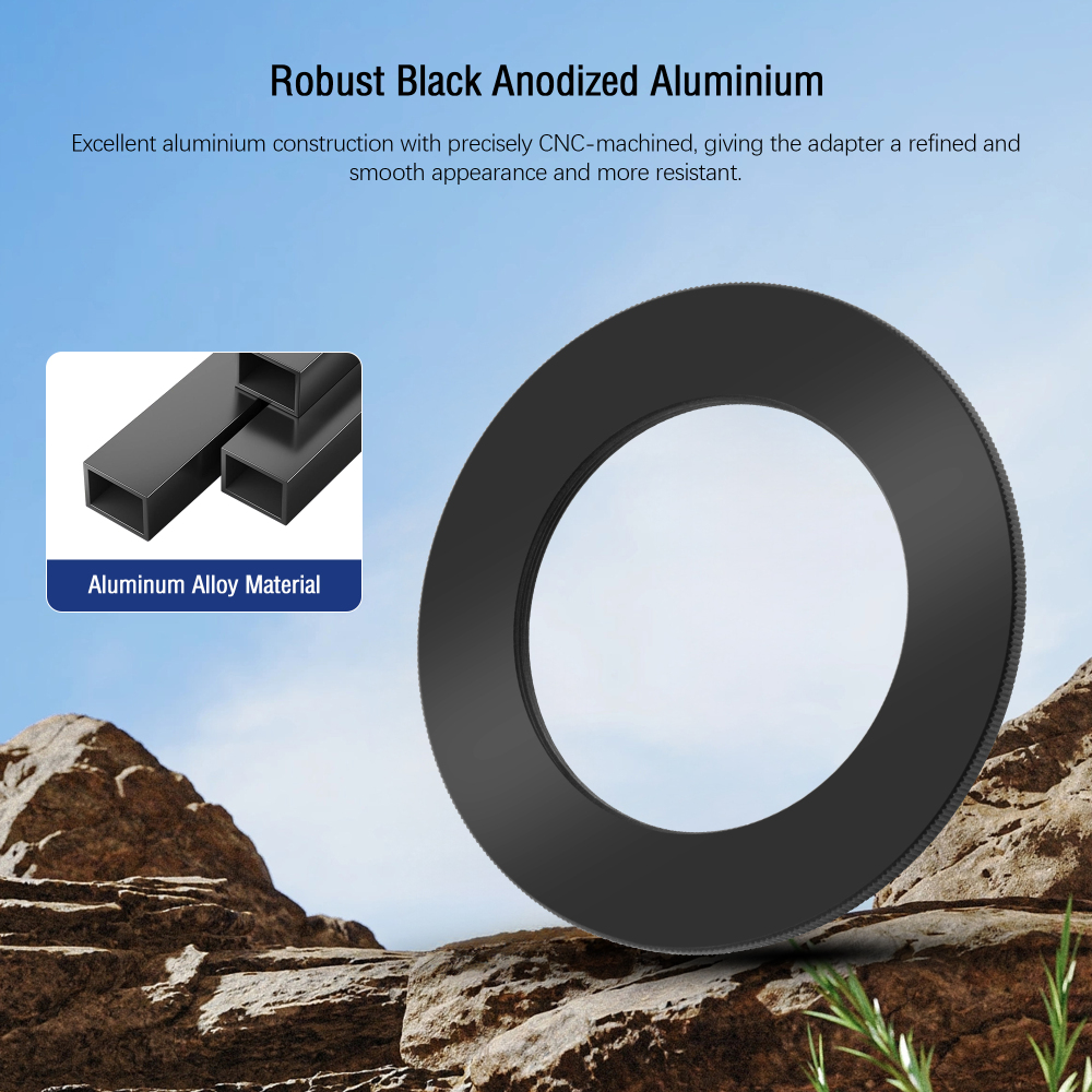 Astromania M42x0.75 Female Rotation Lock Ring Telescope Adapter, Metal Aluminum Telescope Accessories to Mount to Adapter with M42 T/T2 Male Thread for Astronomical Telescope