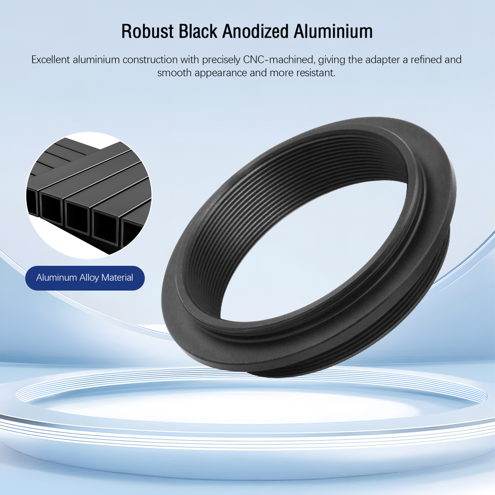 Astromania M42x0.75 to M42x0.75 Male Telescope Adapter, Metal Anodizing Aluminum Telescope Accessories to Convert M42 Female Thread to T/T2 Male Thread for Astronomical Telescopes & Cameras
