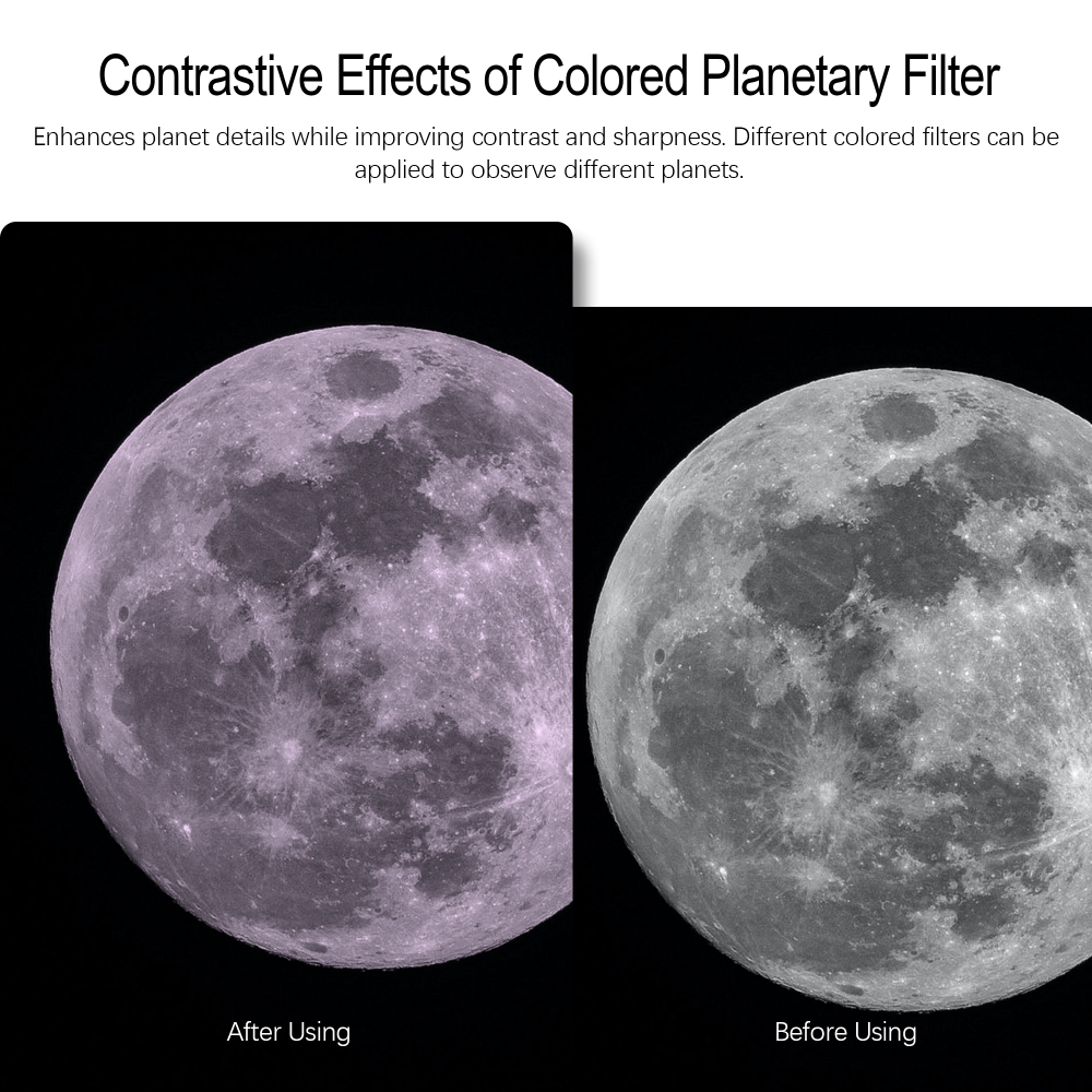 Astromania Telescope Filter 2 Inches, Moon Filter Aluminum Frame for Astronomical Telescope Eyepiece, Telescope Planetary Color filter Suitable for Enhancing Contrast in Lunar Observation - #AC54