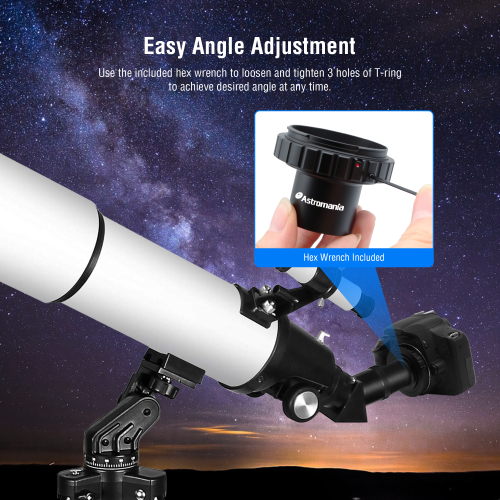 Astromania T-Adapter 1.25 Inches to M42 T-Mount & T2 T Ring Kit Compatible for Minolta SLR/DSLR Cameras with AF Bayonet, Metal Telescope Photo Camera DSLR Adapter Accessories for Astrophotography