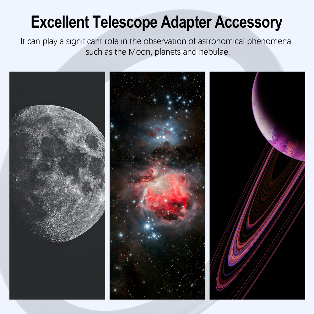 Astromania M54X0.75 Male to M48X0.75 Female Thread Telescope Adapter, Metal Aluminum Telescope Accessories for Mounting 2 Inch Filter Wheel to Astronomical Telescopes