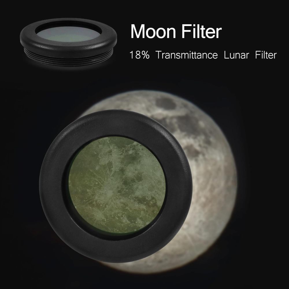 Astromania Telescope Accessory Kit for Beginner, Fully Coated 6mm Plossl 15mm Kellner Telescope Eyepiece Barlow Lens 2X with T Thread, Moon Filter 25 & 82A Color Planetary Filter and Sturdy Carry Case