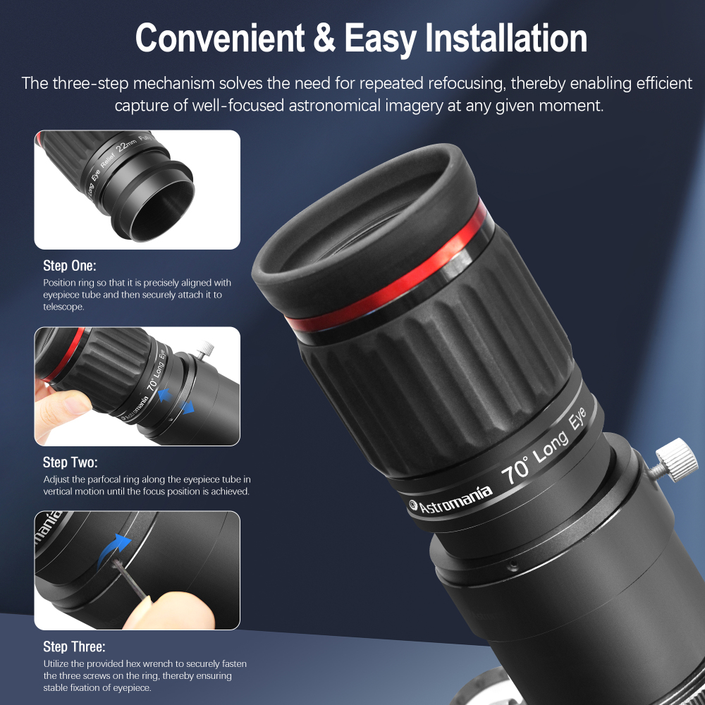 Astromania 2" Parfocal Telescope Eyepiece Rings, Set of Two