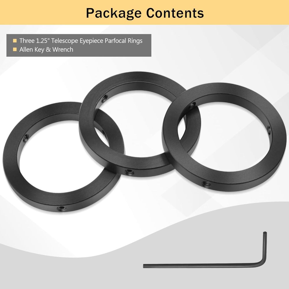 Astromania 1.25" Telescope Eyepiece Parfocal Rings, Set of Three