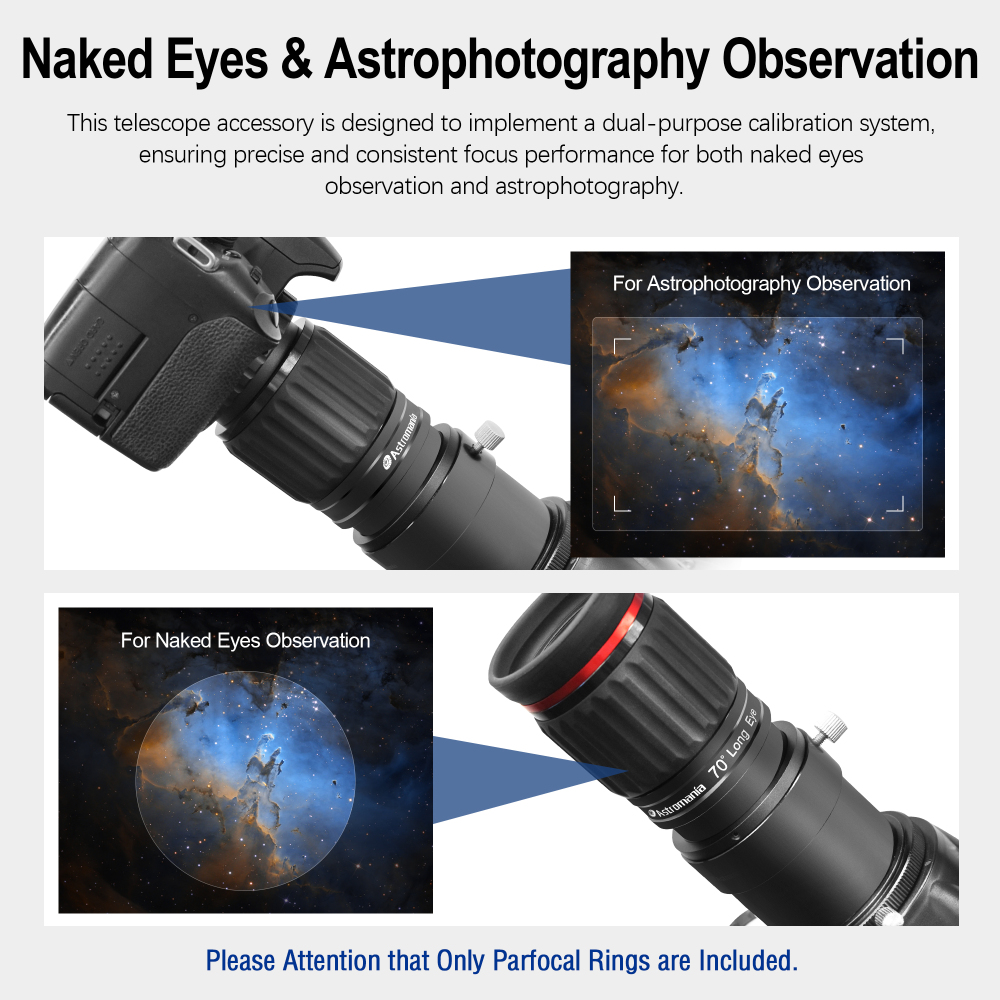 Astromania 2" Parfocal Telescope Eyepiece Rings, Set of Two