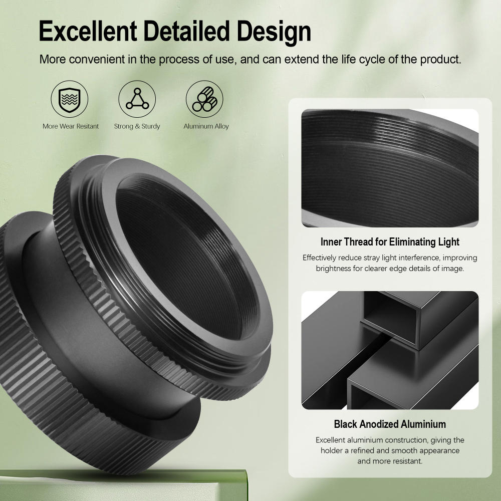 Astromania SCT Adapter for 2" SCT Diagonals - convert compatible push-in (refractor) type diagonals into a standard SCT diagonal