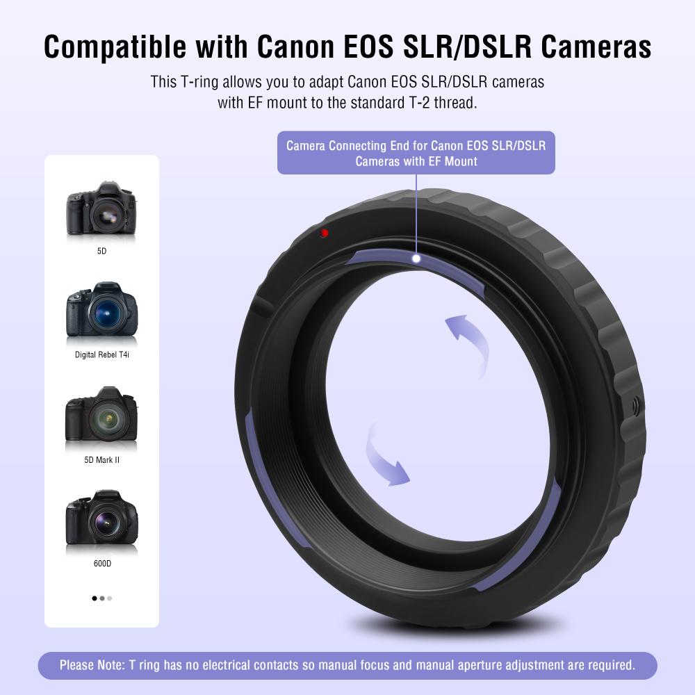 Astromania Metal T-ring Adapter for Canon EOS DSLR/SLR (Fits All Canon EOS SLR/DSLR Cameras)