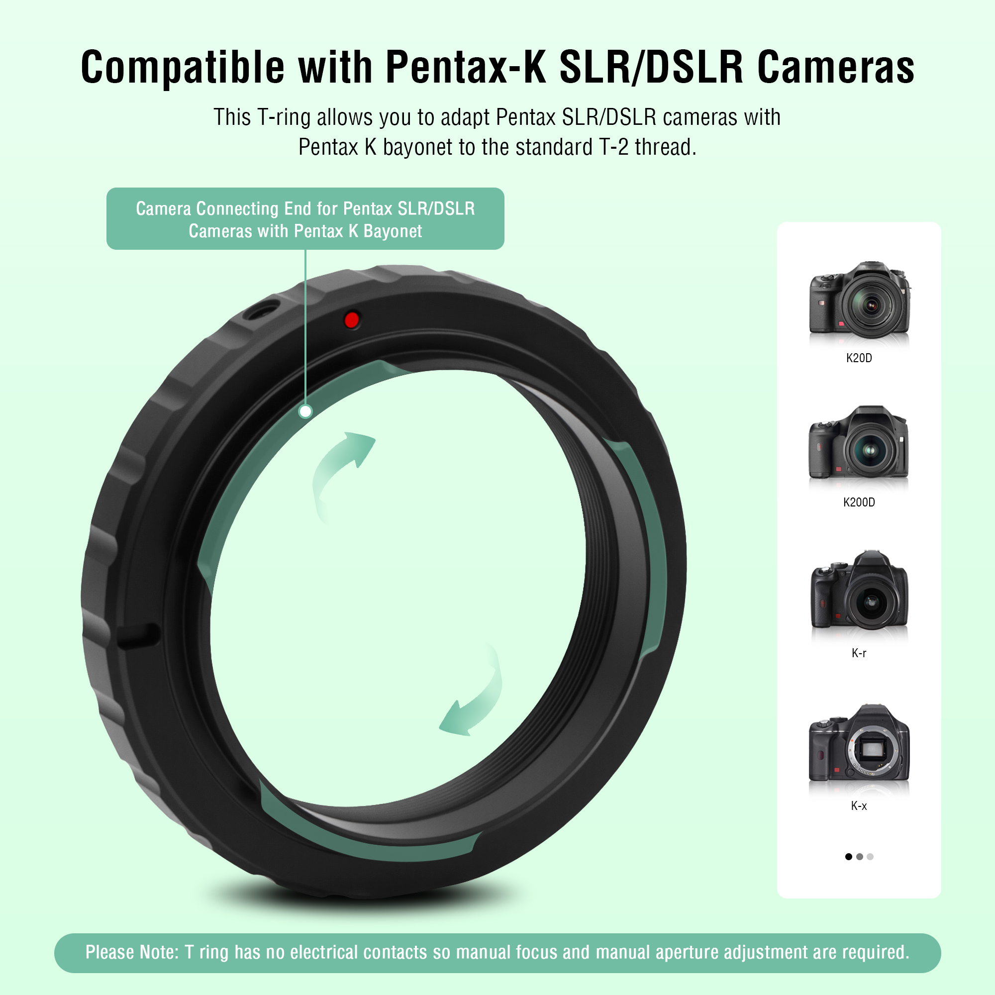 Astromania Telescope/spotting Scope Accessories T-ring for 42mm Pentax-k Camera