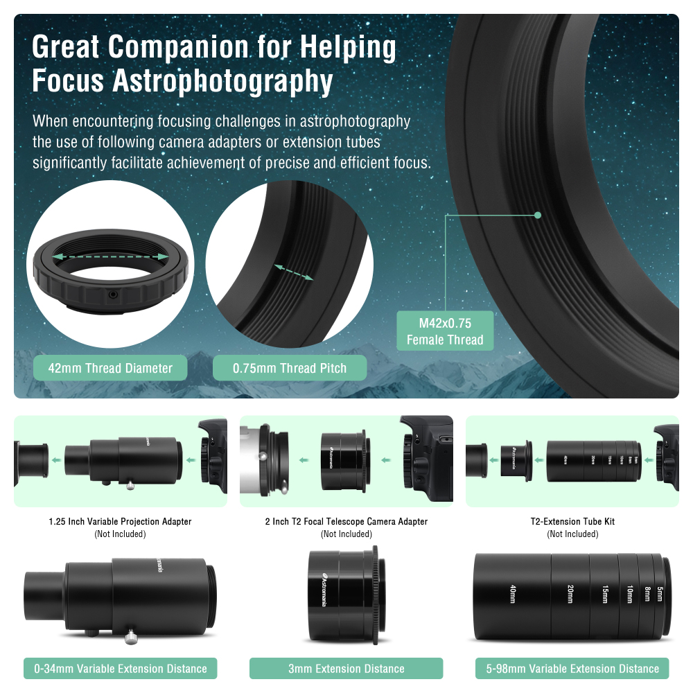Astromania Telescope/spotting Scope Accessories T-ring for 42mm Pentax-k Camera