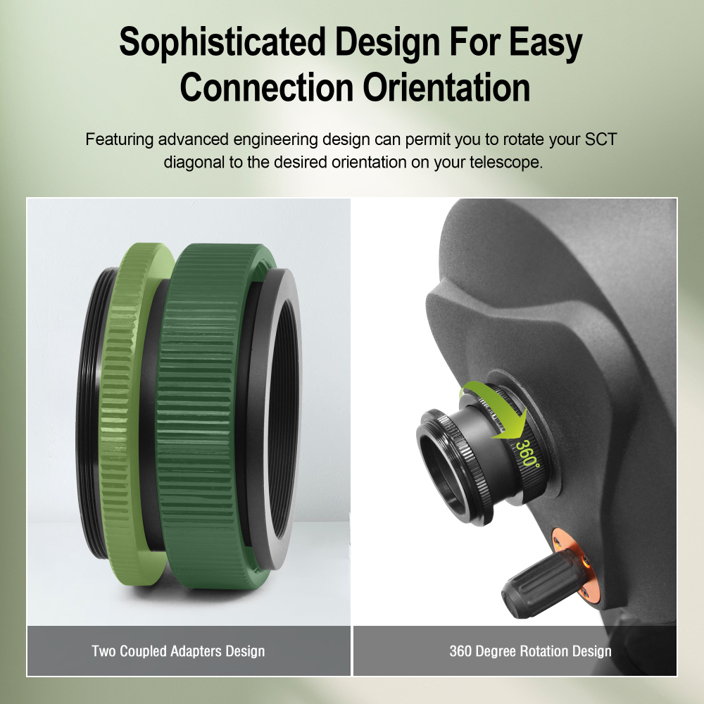Astromania SCT Adapter for 2" SCT Diagonals - convert compatible push-in (refractor) type diagonals into a standard SCT diagonal