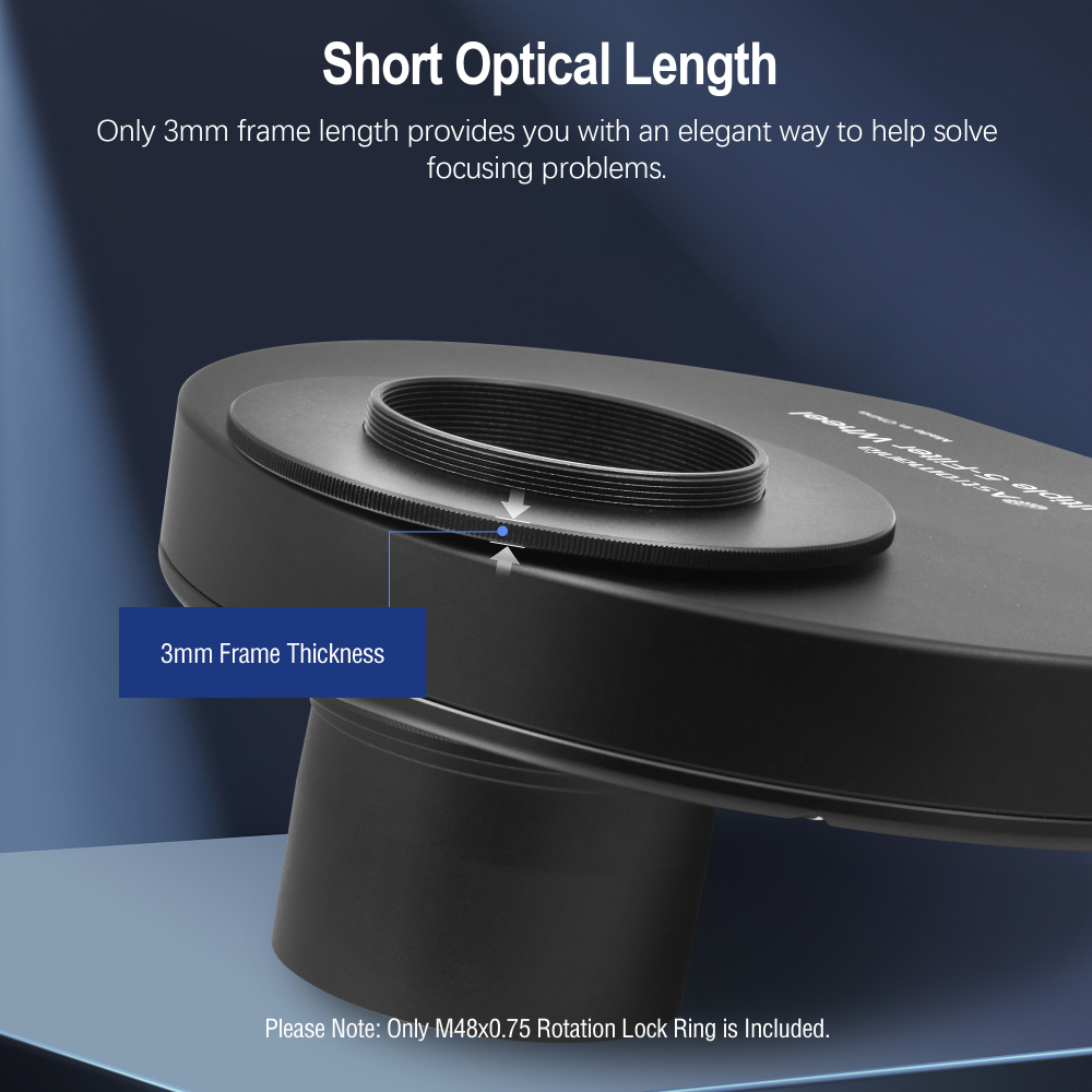 Astromania M48x0.75 Female Rotation Lock Ring Telescope Adapter, Metal Aluminum Telescope Accessories to Mount to Adapter with M48/2 Inch Male Thread for Astronomical Telescope