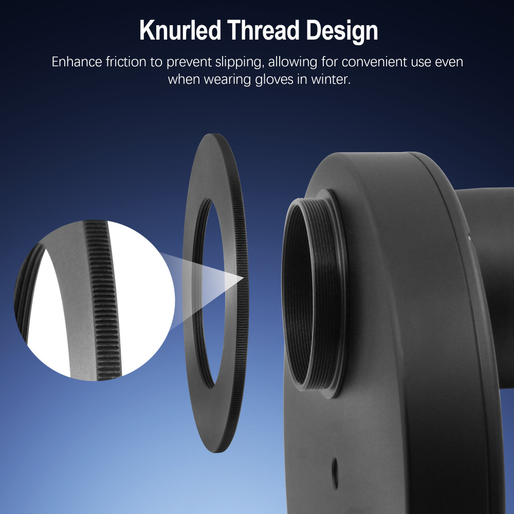 Astromania M48x0.75 Female Rotation Lock Ring Telescope Adapter, Metal Aluminum Telescope Accessories to Mount to Adapter with M48/2 Inch Male Thread for Astronomical Telescope