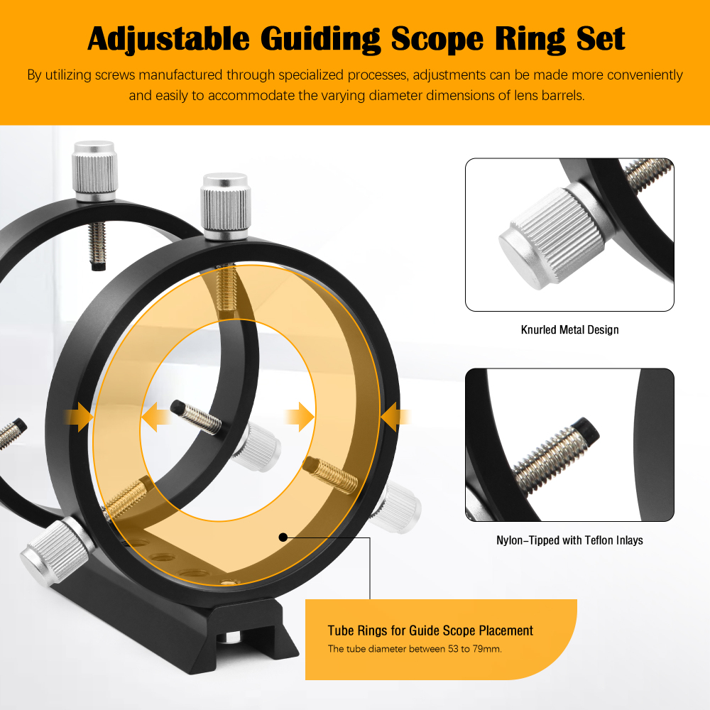 Astromania Guide Scope 60mm Compact Deluxe Finder Guide Scope Kit with Double Helical Focuser Compatible with 1.25 inch Eyepiece for Astronomical Telescope & Auto Guiding Cameras for Astrophotography
