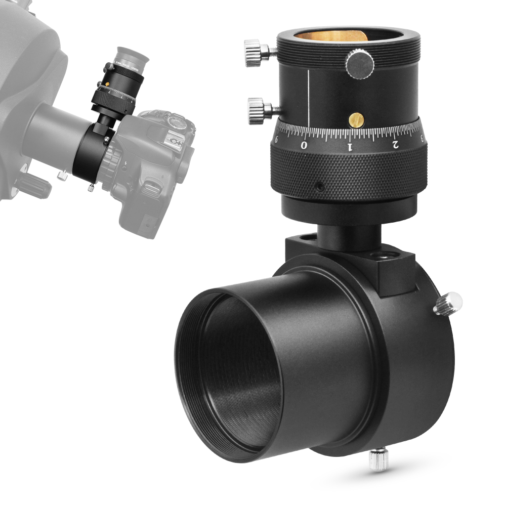 Astromania Off-Axis Guider with Microfocus Dual Helical Focuser, Metal Aluminum Telescope Accessories for Naked Eyes & Astrophotography, Mount on 2 Inch Focuser&1.25 Inch Illuminated Reticle Eyepiece