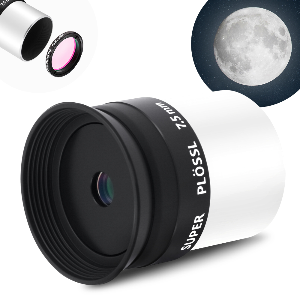 Astromania Eyepiece 7.5mm Telescope Lense for Astronomy Telescopes, 5 Element Fully Multi-Coated 52 Degree Super Plossl Eyepiece Telescope Accessories with Threaded for Standard 1.25 Inches Filter