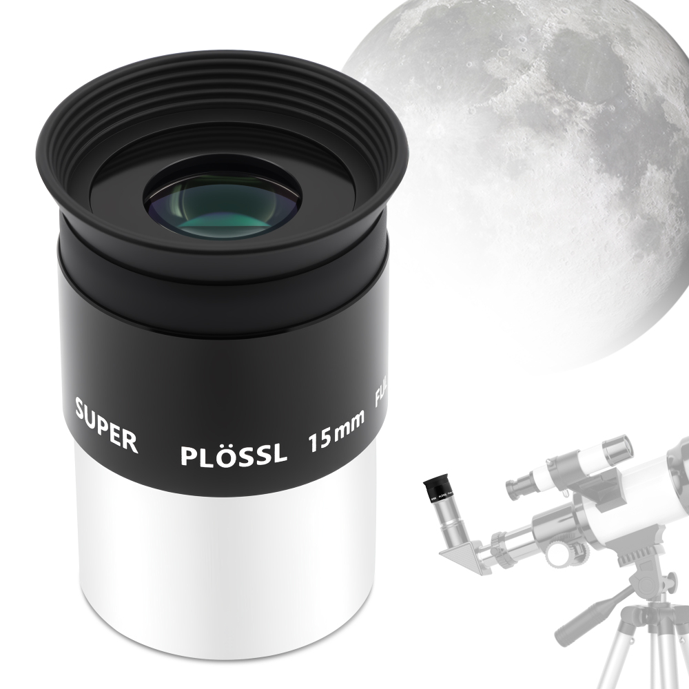 Astromania Eyepiece 15mm Telescope Lense for Astronomy Telescopes, 5 Element Fully Multi-Coated 52 Degree Super Plossl Eyepiece Telescope Accessories with Threaded for Standard 1.25 Inches Filter