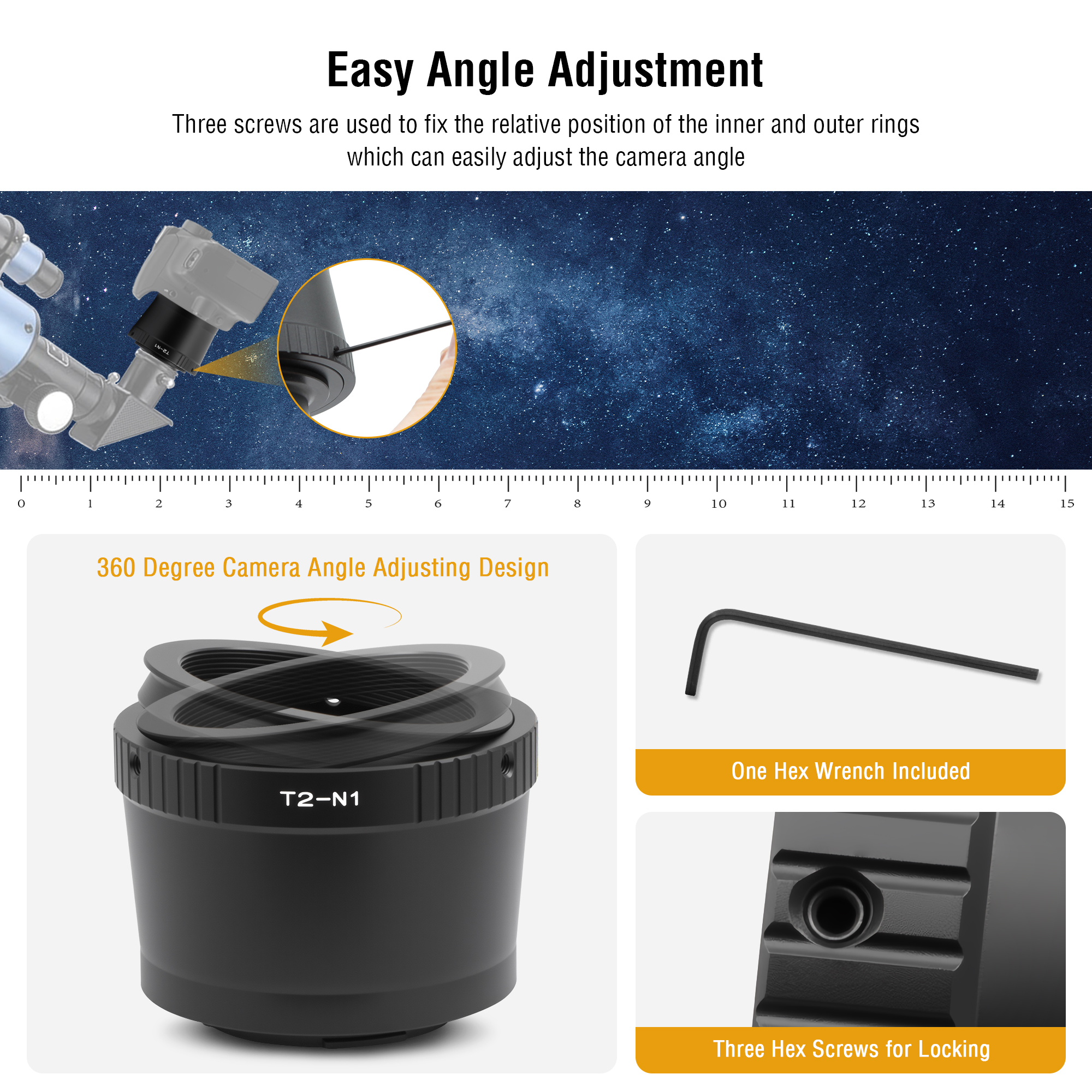 Astromania T2 N1 T Mount Lens Adapter for Nikon 1 Series Camera V1 V2 V3 J1 J2 J3 J4 J5