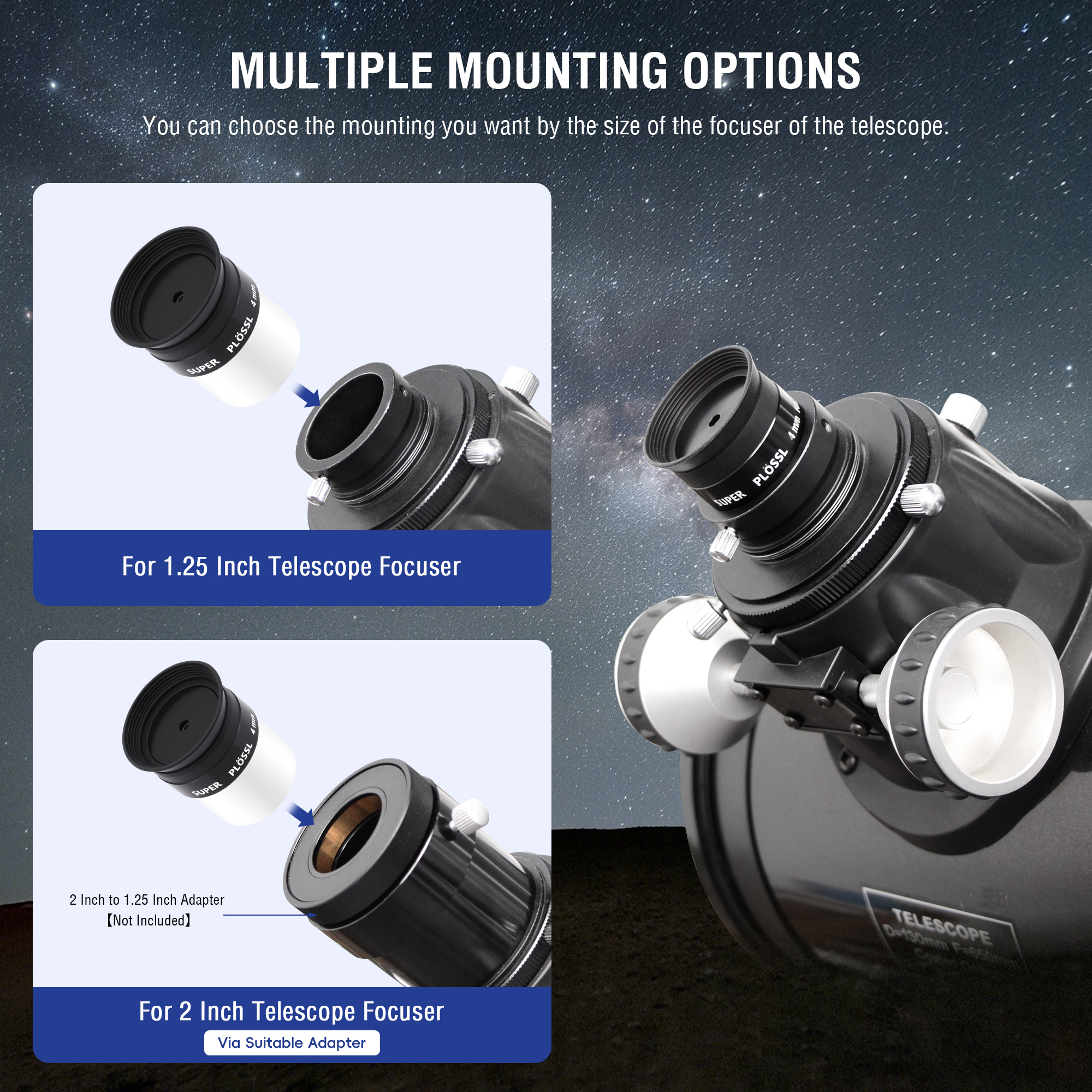 Astromania Telescope Eyepiece, 52 Degree Super Plossl Telescope Eyepiece 4mm, Fully Multi-Coated Telescope Lense with Filter Thread, 1.25 Inches Telescope Accessories for Moon & Planetary Observation