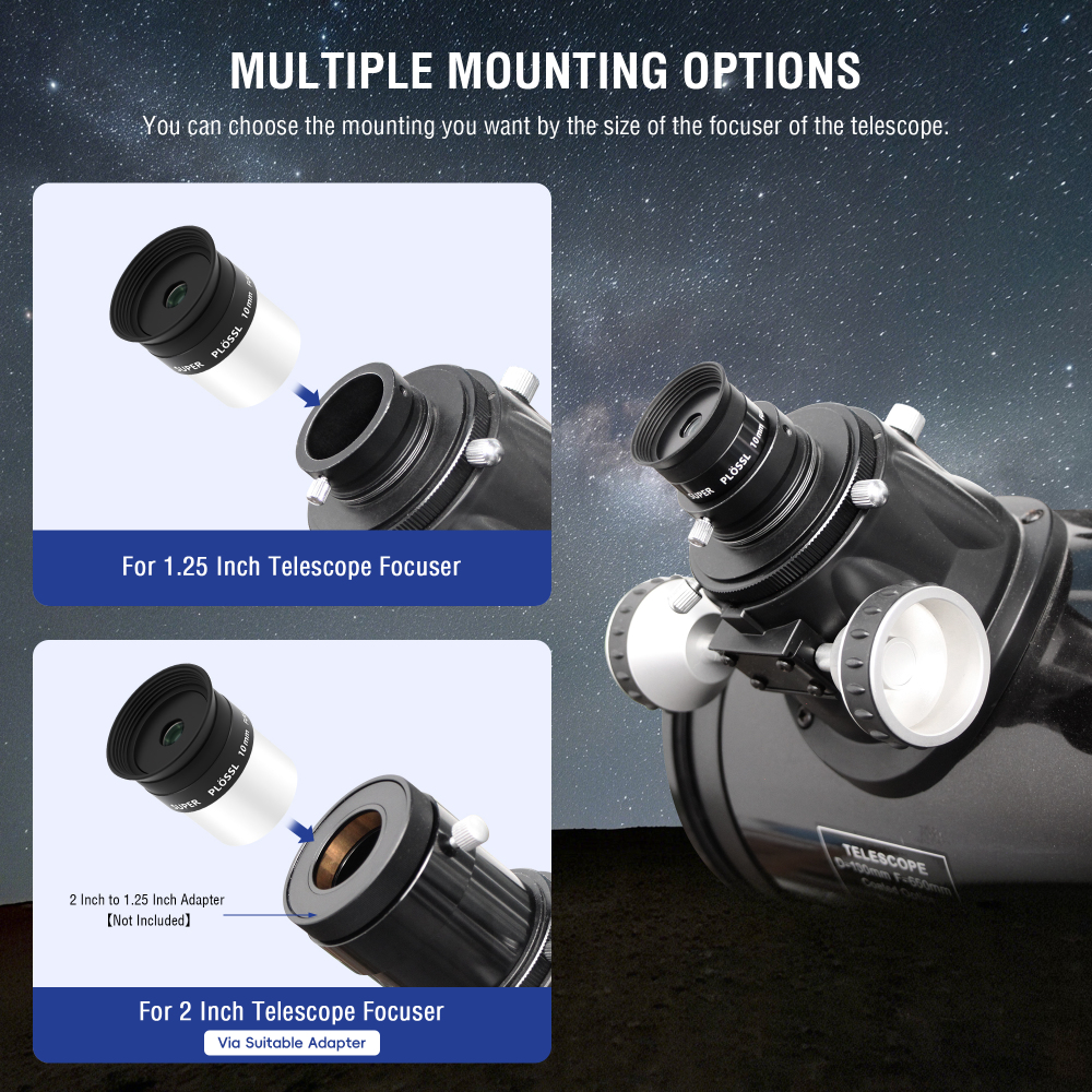 Astromania Telescope Eyepiece, 52 Degree Super Plossl Telescope Eyepiece 10mm, Fully Multi-Coated Telescope Lense with Filter Thread, 1.25 Inches Telescope Accessories for Moon & Planetary Observation