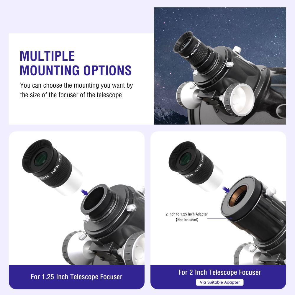 Astromania 1.25 Inch Eyepiece for Telescope 20mm, Telescope Accessories Super Plossl Eyepiece 52 Degree Field of View with Fully Multi-Coated 5 Element & Filter Thread for Astronomical Telescopes