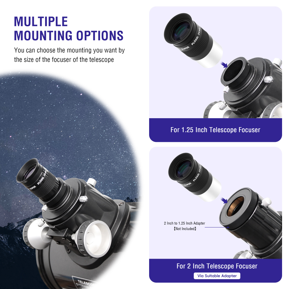 Astromania Eyepiece 26mm Telescope Lense for Astronomy Telescopes, 5 Element Fully Multi-Coated 52 Degree Super Plossl Eyepiece Telescope Accessories with Threaded for Standard 1.25 Inches Filter