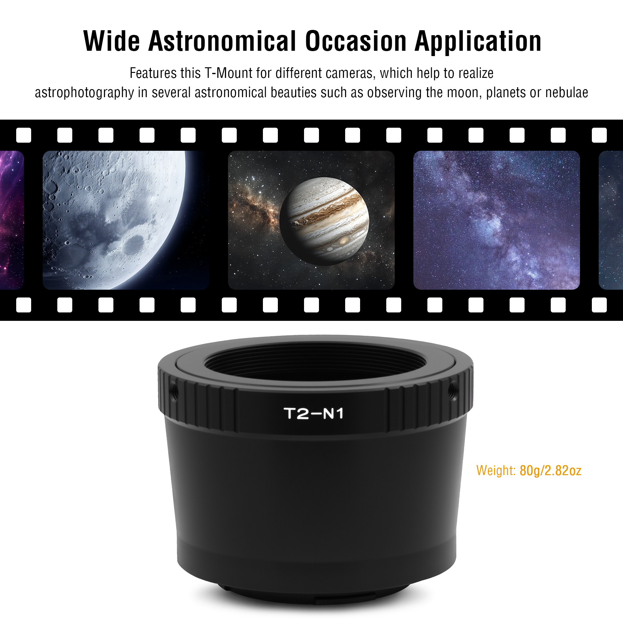 Astromania T2 N1 T Mount Lens Adapter for Nikon 1 Series Camera V1 V2 V3 J1 J2 J3 J4 J5