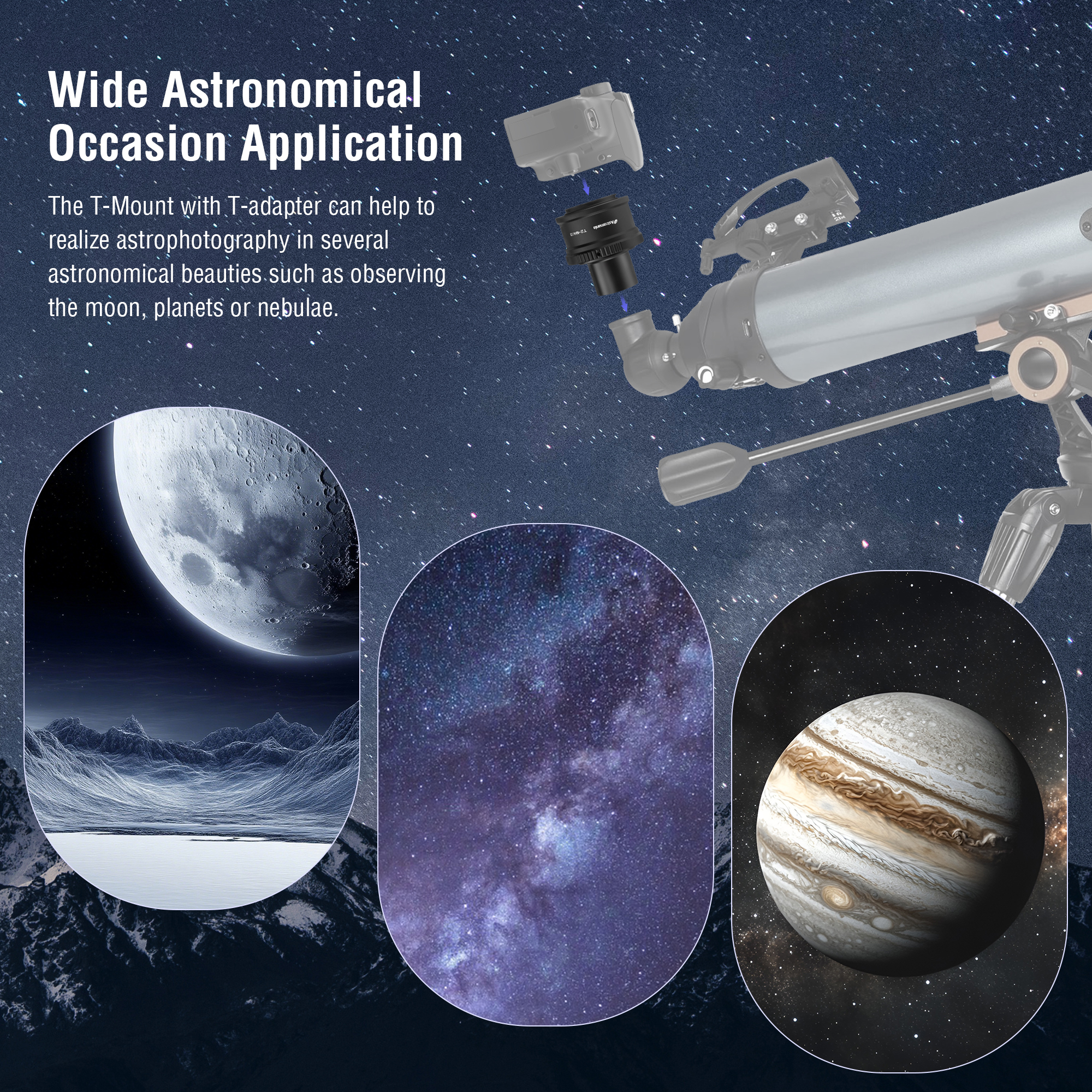 Astromania T T2 Mount and M42 to 1.25" Telescope Adapter (T-Mount) for Olympus Panasonic M4 / 3 Cameras - Compatible with Olympus EP1, EP2, EPL1, Panasonic DMC-G1, DMC-GH1, DMC-GF1 Camera Bodies