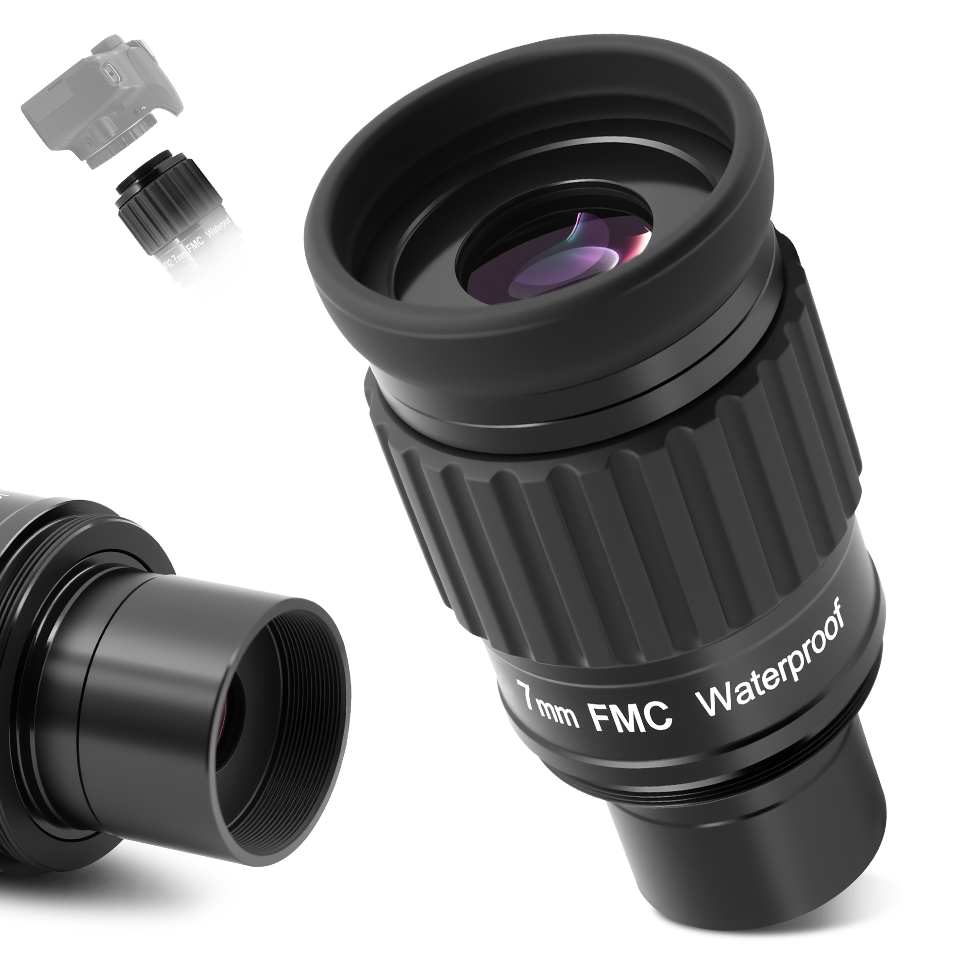 Astromania 1.25"-82 Degree SWA-7mm compact eyepiece, Waterproof & Fogproof - allows any water enter the interior and always enjoy an unobstructed view