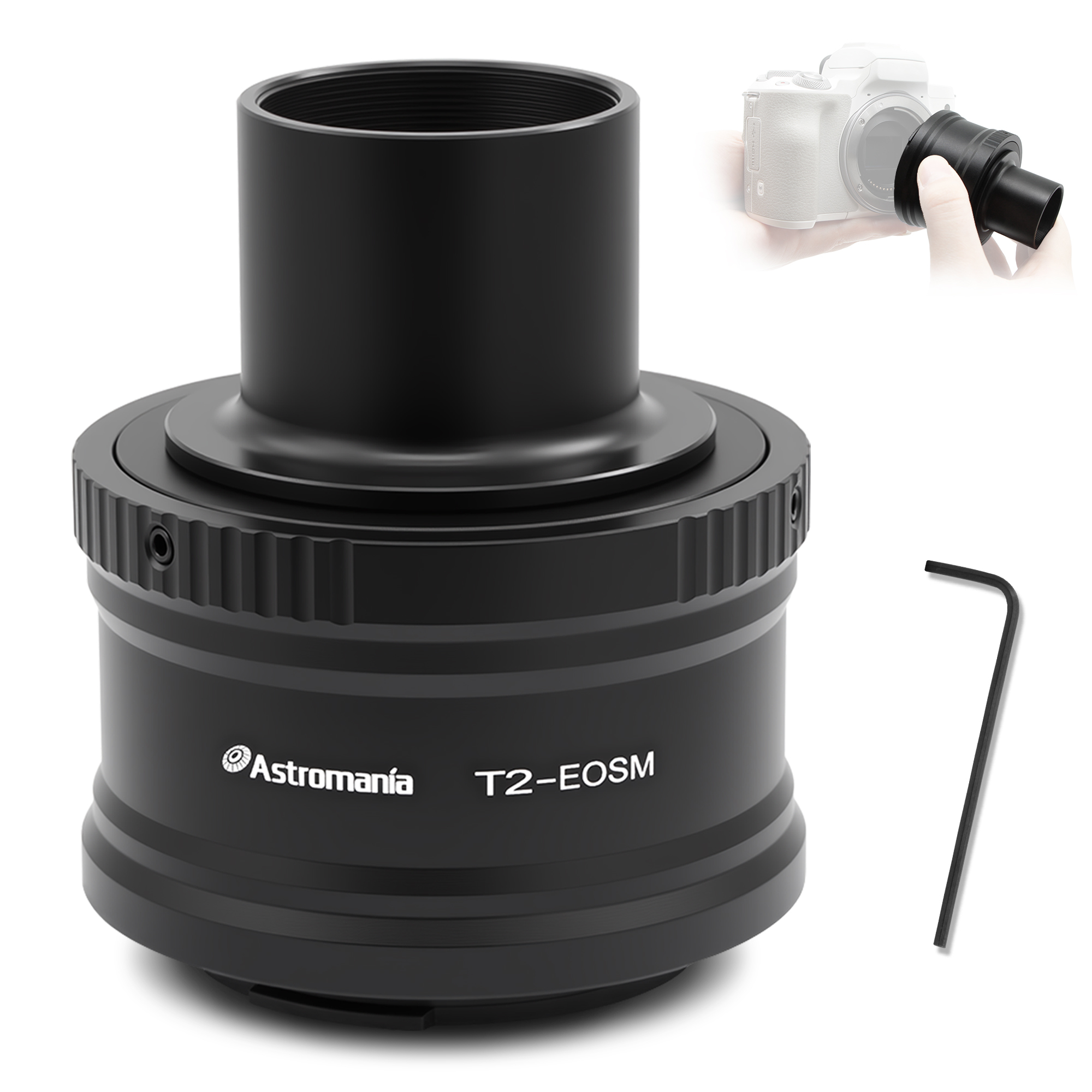 Astromania Canon EOS-M T2 Mount Lens Adapter and M42 to 1.25" Telescope Adapter(T-mount)for Canon EOS-M Camera Telescope/spotting Scope Accessories