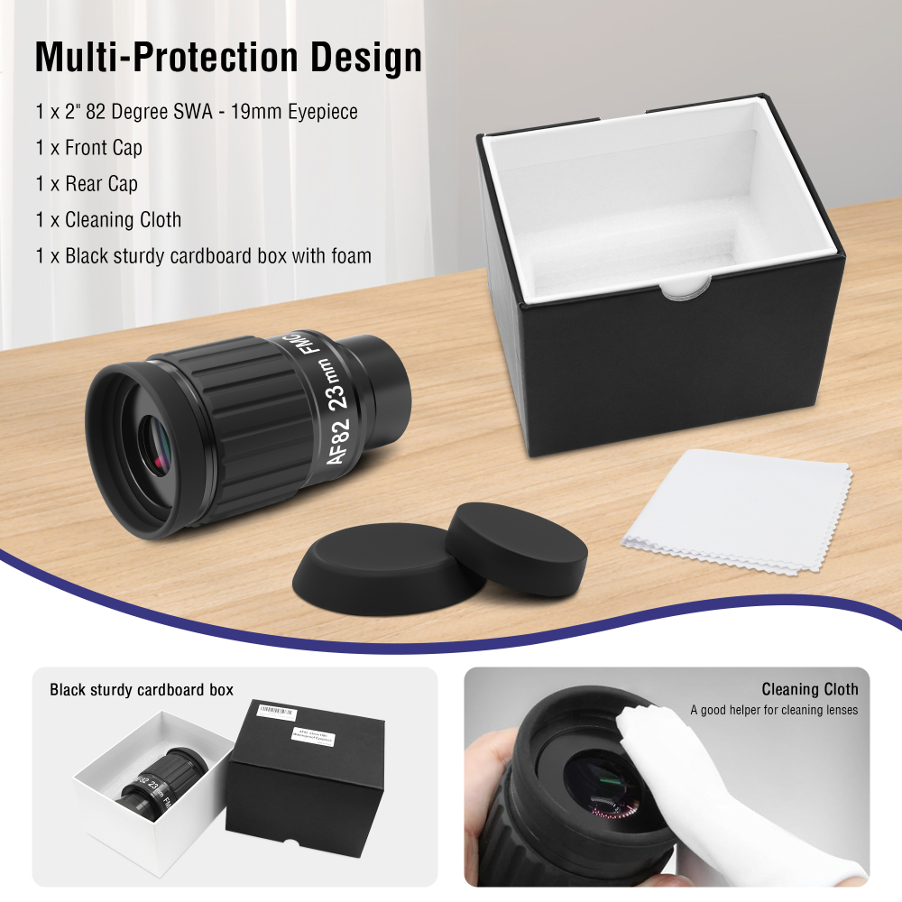 Astromania 2"-82 Degree SWA-23mm compact eyepiece, Waterproof & Fogproof - allows any water enter the interior and enjoy an unobstructed view