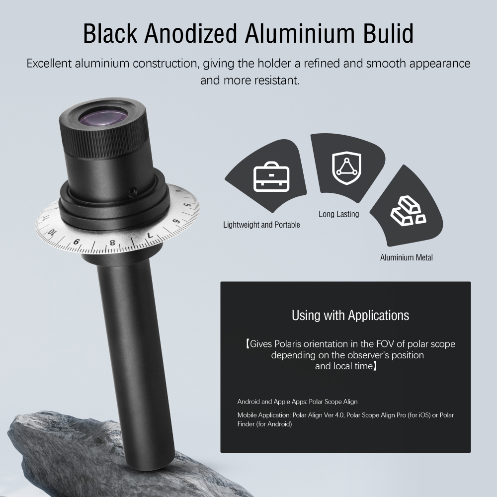 Astromania Polar Alignment Scope for EQ3, Telescope Accessories Polar Finder Quickly&Easily Correct Alignment of Equatorial Mount with The North Celestial Polar, Allow Long Exposure Astrophotography