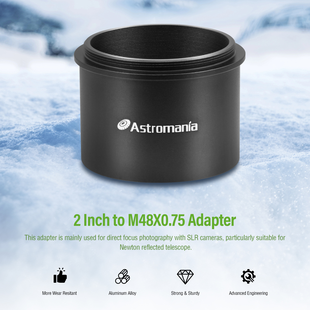Astromania 2" 2 inch to M48X0.75 Adapter For Telescope Eyepiece Lens