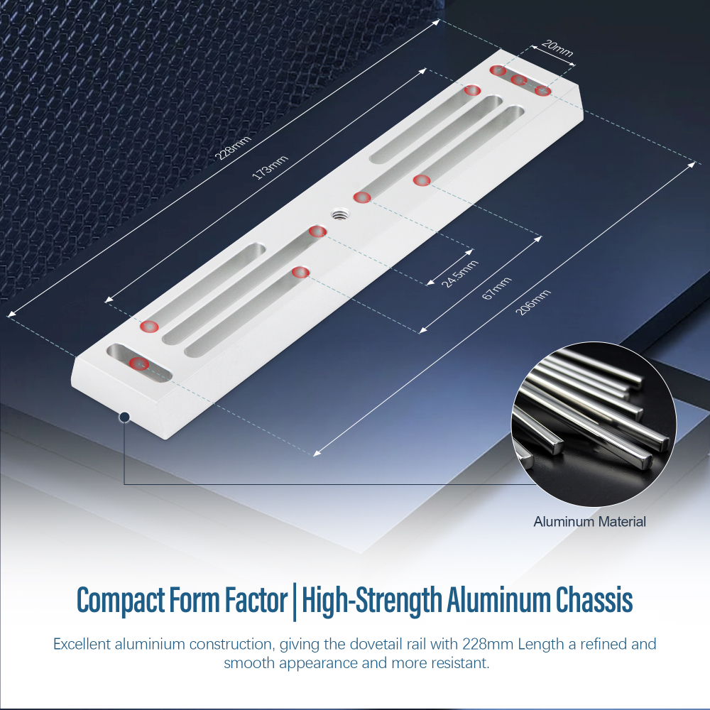 Astromania DeLuxe Dovetail Plate Dovetail Rail with 228 mm length - Vixen Style - you can easily balance the telescope by shifting