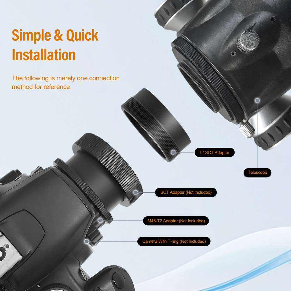 Astromania M42X0.75 female to SCT male thread (2", 24 TPI) Telescope Adapter