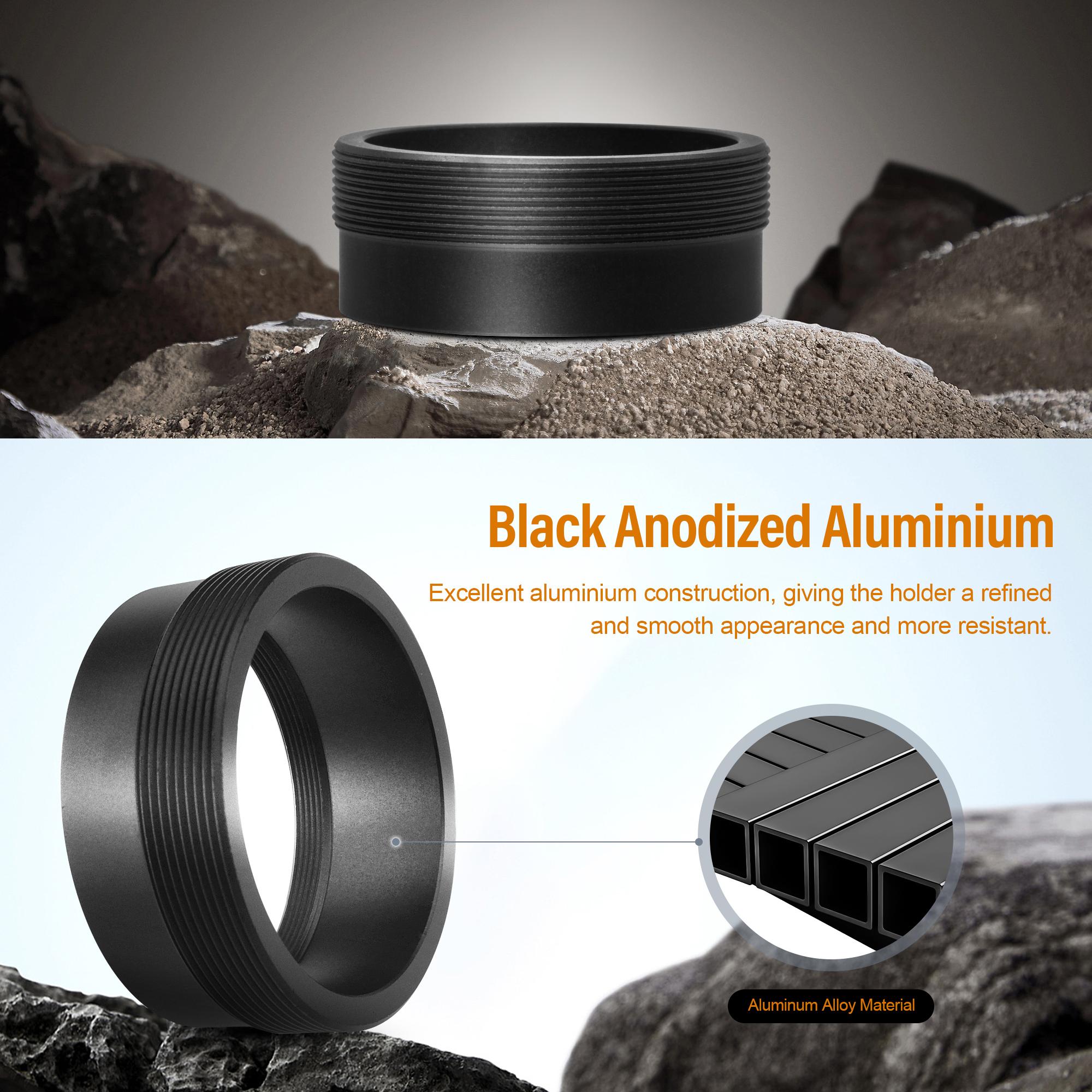 Astromania M42X0.75 female to SCT male thread (2", 24 TPI) Telescope Adapter