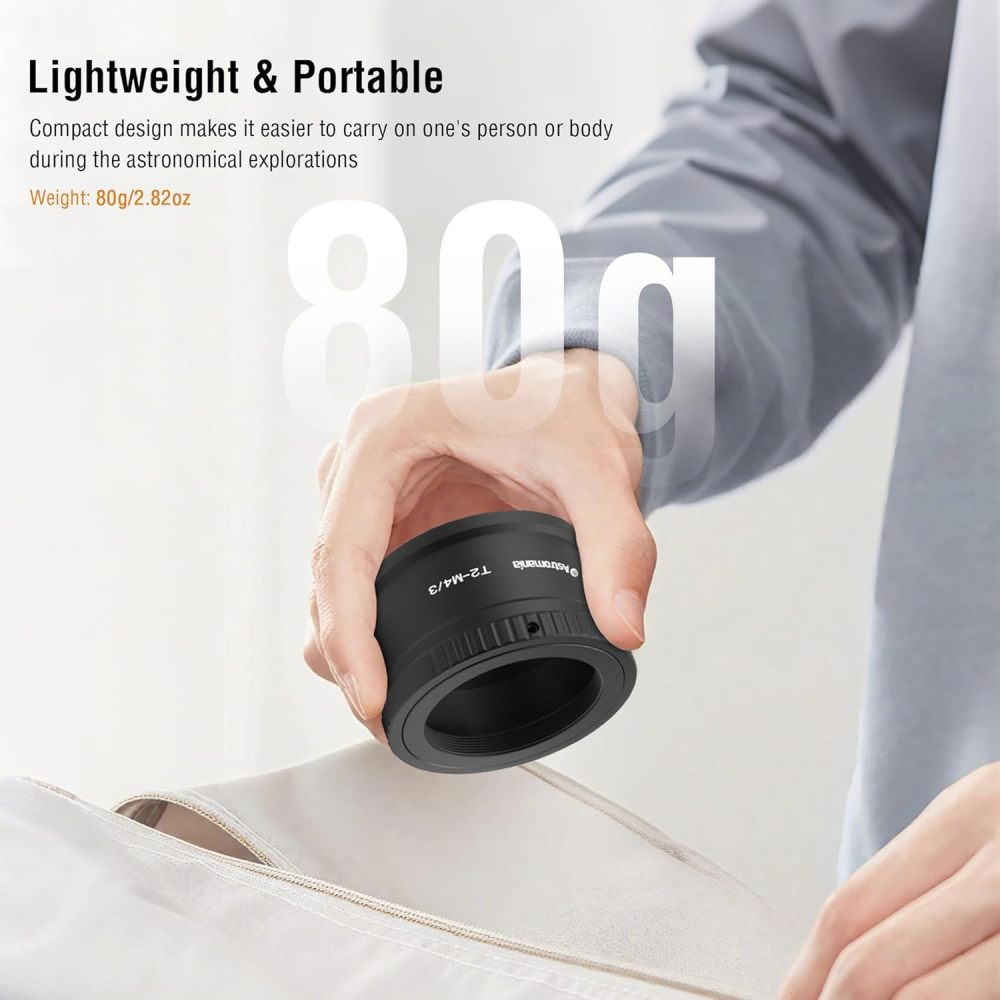 Astromania T T2 Mount for O-lympus Pana-sonic M4 / 3 Cameras - Compatible with O-lympus EP1, EP2, EPL1, Pana-sonic DMC-G1, DMC-GH1, DMC-GF1 Camera Bod