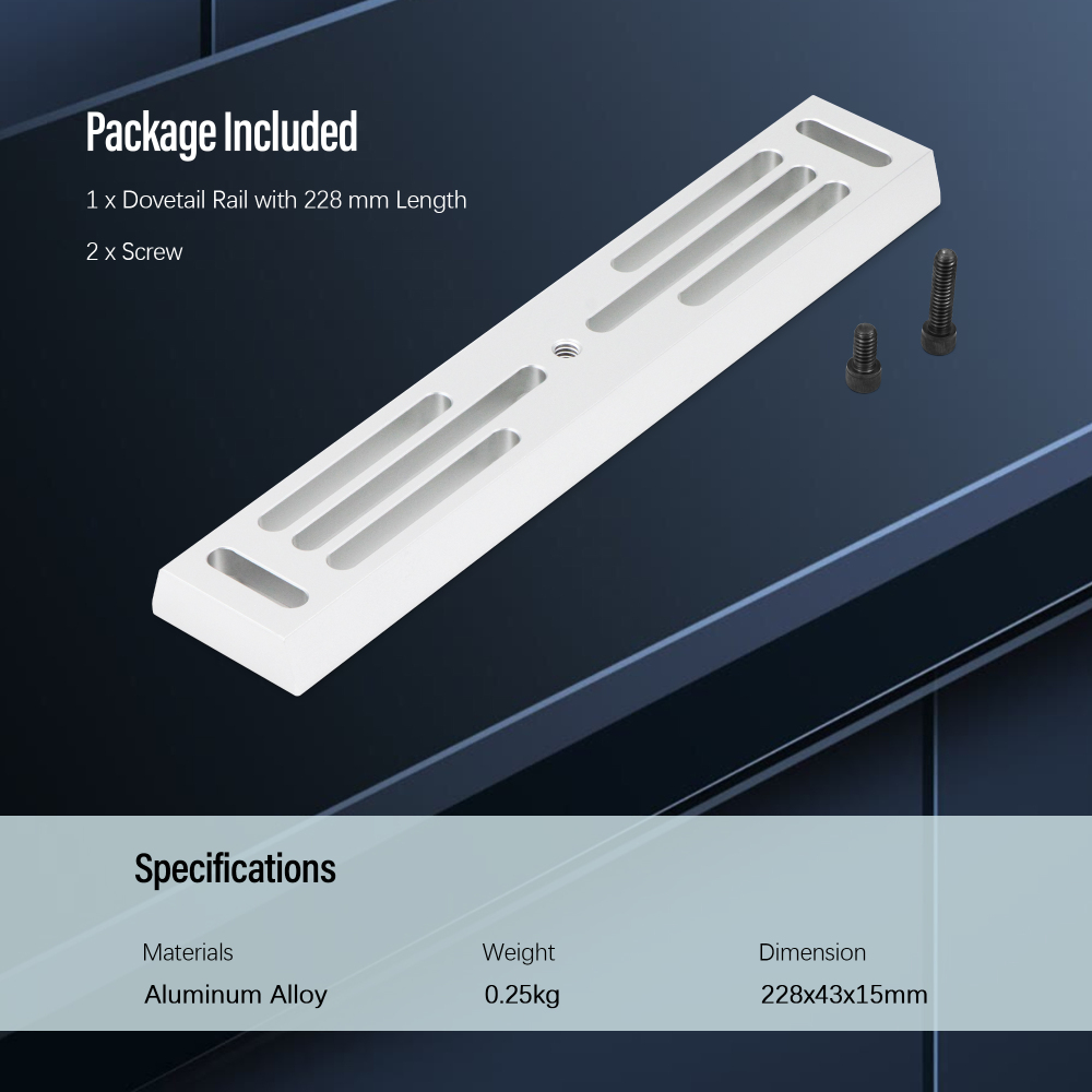 Astromania DeLuxe Dovetail Plate Dovetail Rail with 228 mm length - Vixen Style - you can easily balance the telescope by shifting