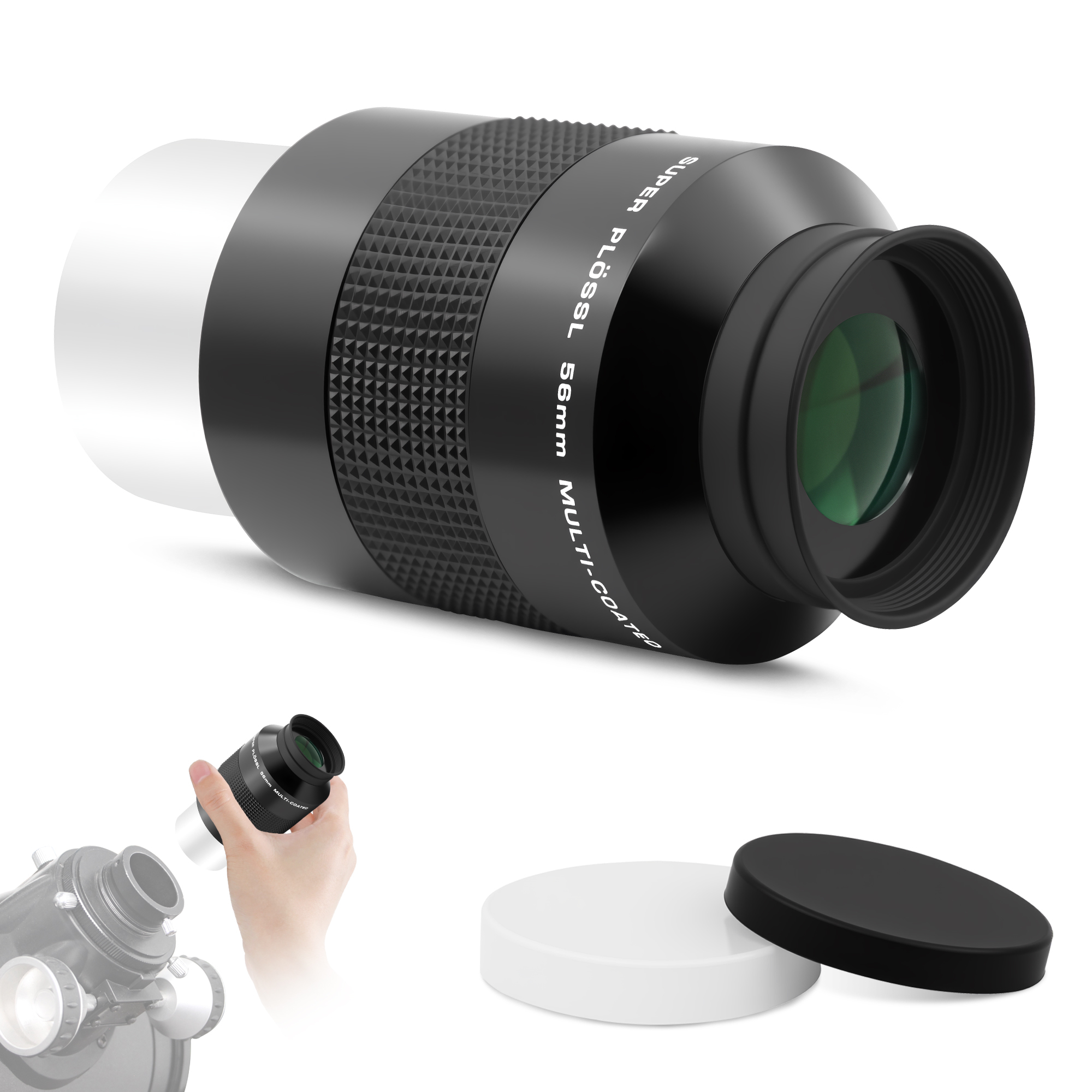Astromania Super Plossl Eyepiece 2 Inch - Telescope Eyepiece 56mm Fully Multi-Coated Optics 52 Degree Wide Field 4-Element Design, High Eye Relief for Astronomy Telescope Included 2 Inch Filter Thread