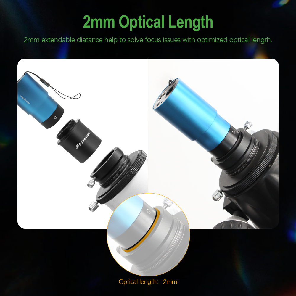 Astromania C Mount To 1.25" Video Camera Barrel Adapter Telescope Astrophotography