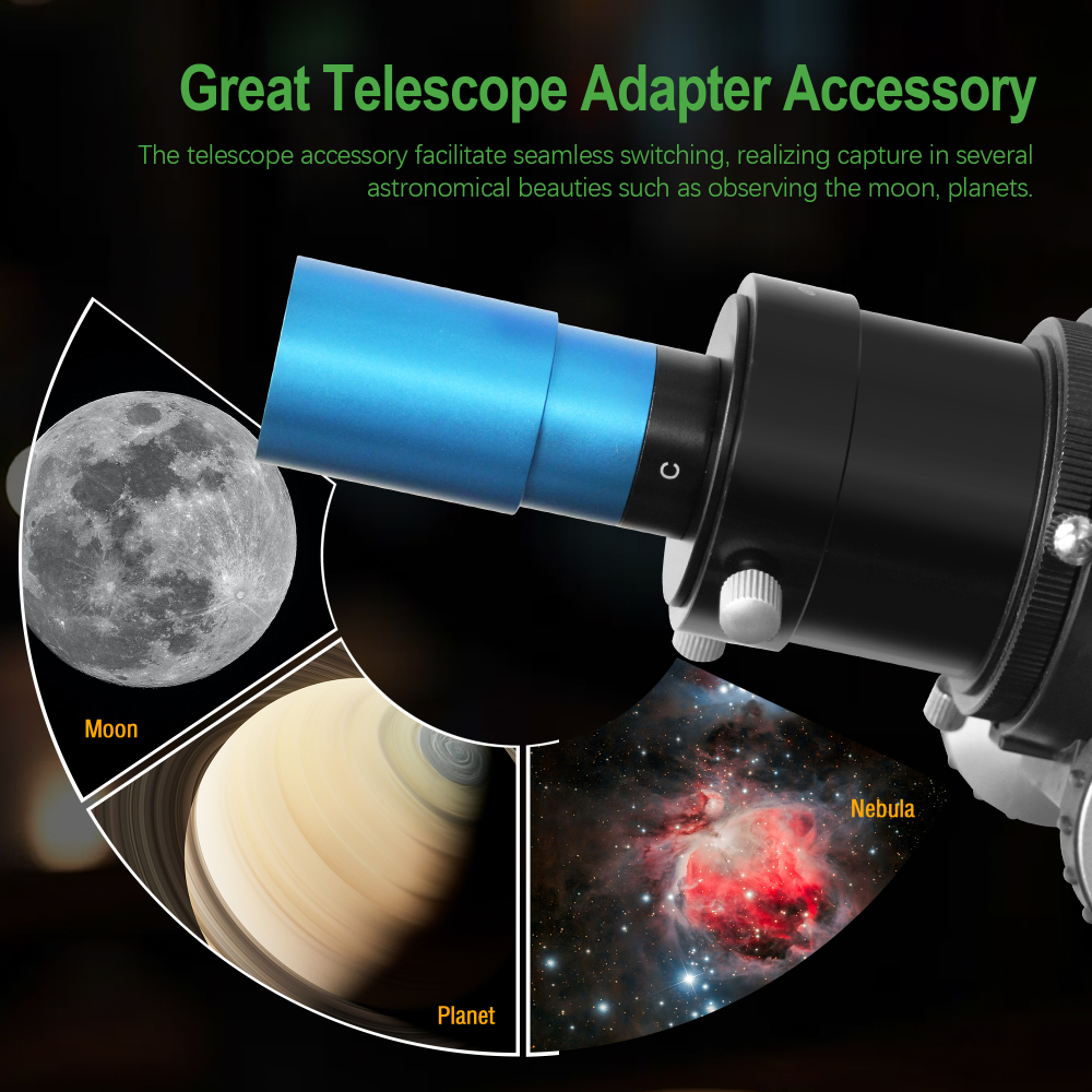 Astromania C Mount To 2" Video Camera Barrel Adapter Telescope Astrophotography