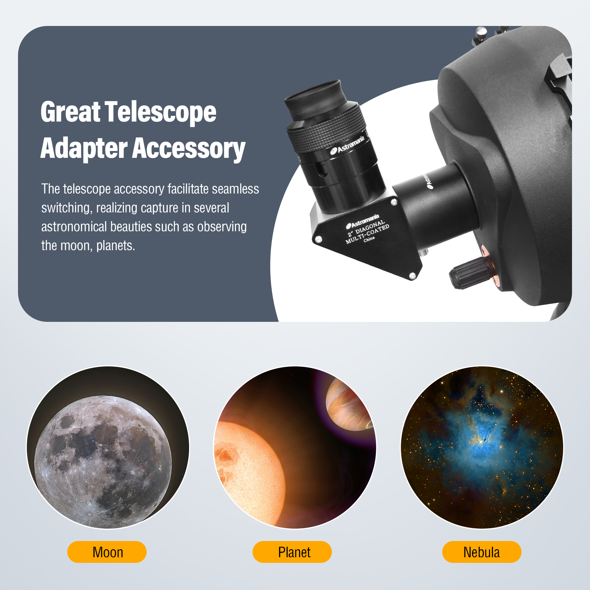 Astromania 2" SCT Adapter - The 2" Adapter for Your Schmidt Cassegrain Telescope - Allows You to use 2" Accessories