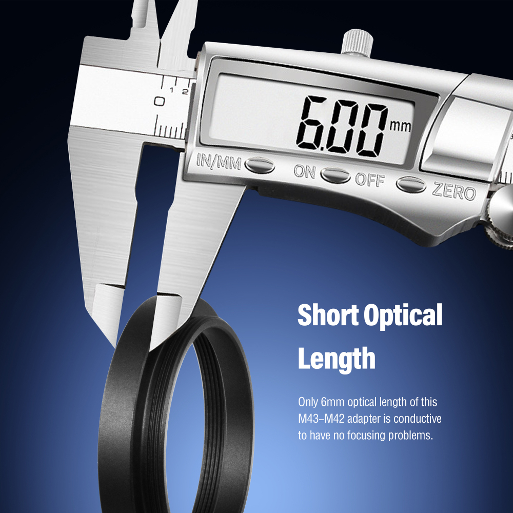 Astromania M43x0.75 Female to M42X0.75 T/T2 Male Thread Telescope Adapter-The camera adapter for Astromania 1.25"/2"-70 Degree Super Wide Angle (SWA)