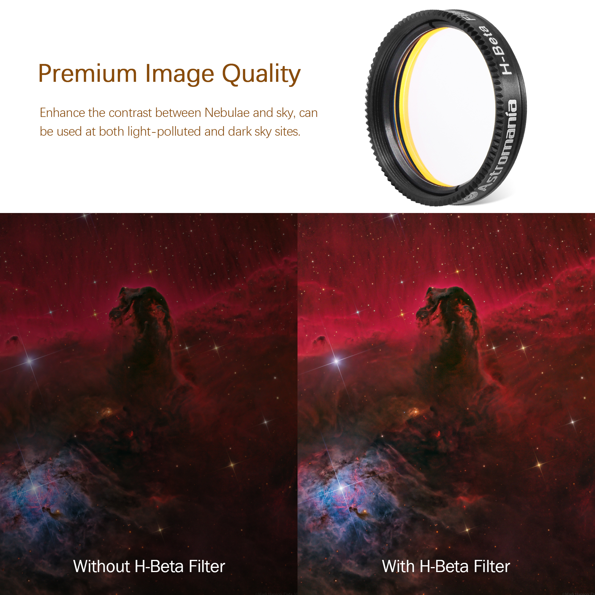 Astromania Telescope Filter, 1.25 inch Multi-Narrowband Galaxy Nebula H-Beta Filter for Astronomy Telescope, Metal Frame Telescope Accessories Light Pollution Filter