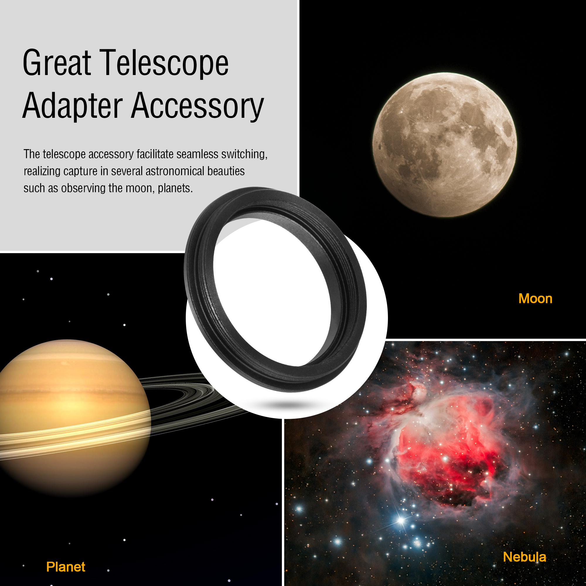 Astromania M48X0.75 Male to M42X0.75 Male Telescope Adapter