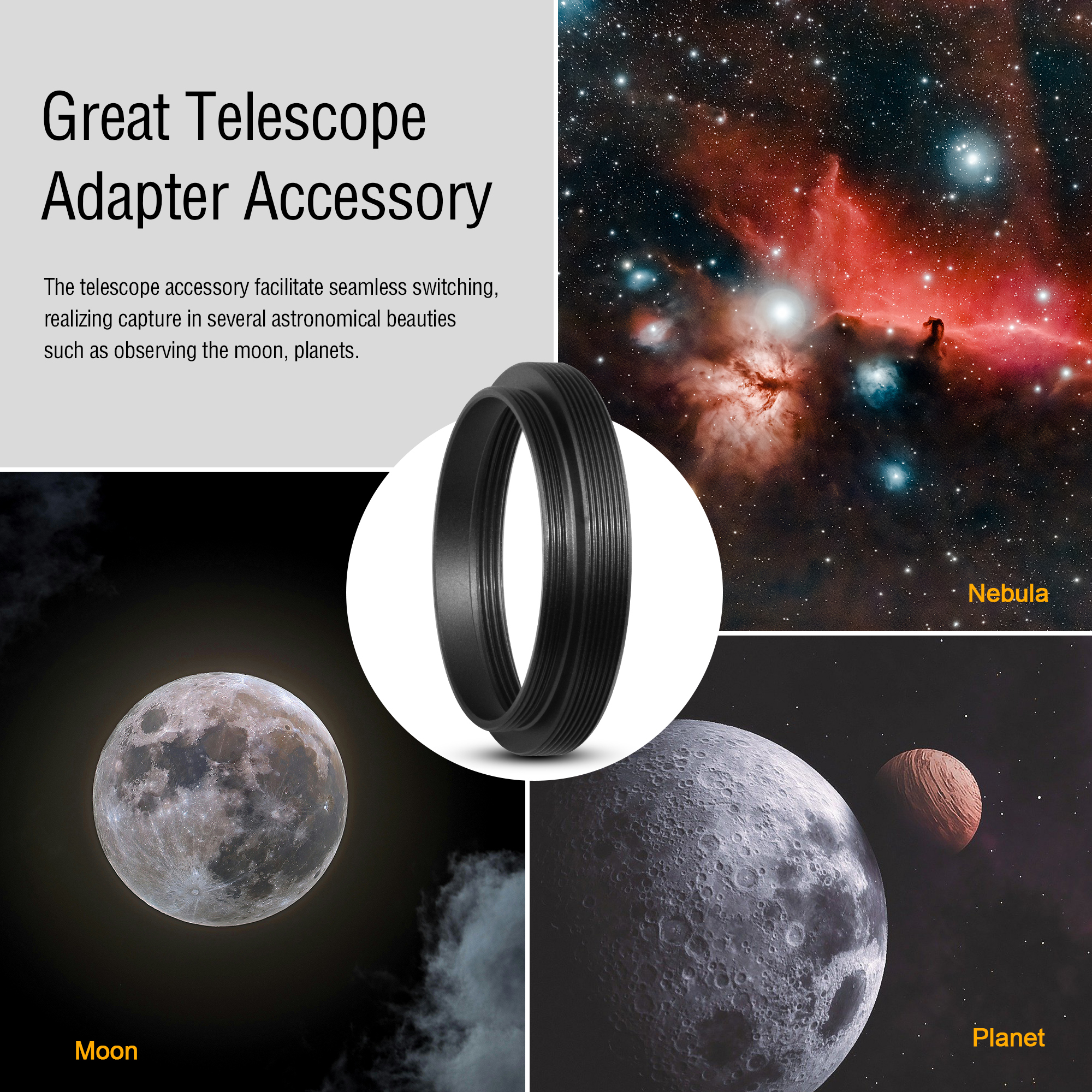 Astromania M48X0.75 Male/M42X1 Female to M42X0.75 Male Telescope Adapter