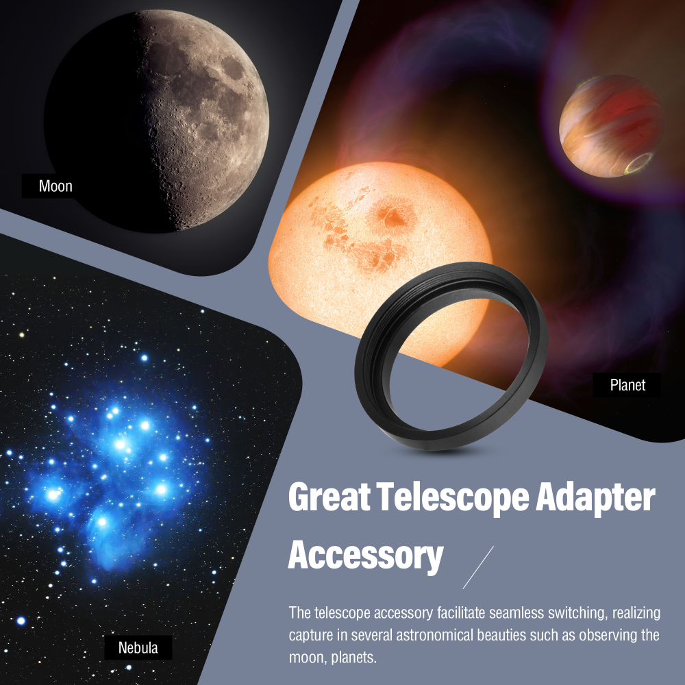 Astromania M43x0.75 Female to M42X0.75 T/T2 Male Thread Telescope Adapter-The camera adapter for Astromania 1.25"/2"-70 Degree Super Wide Angle (SWA)